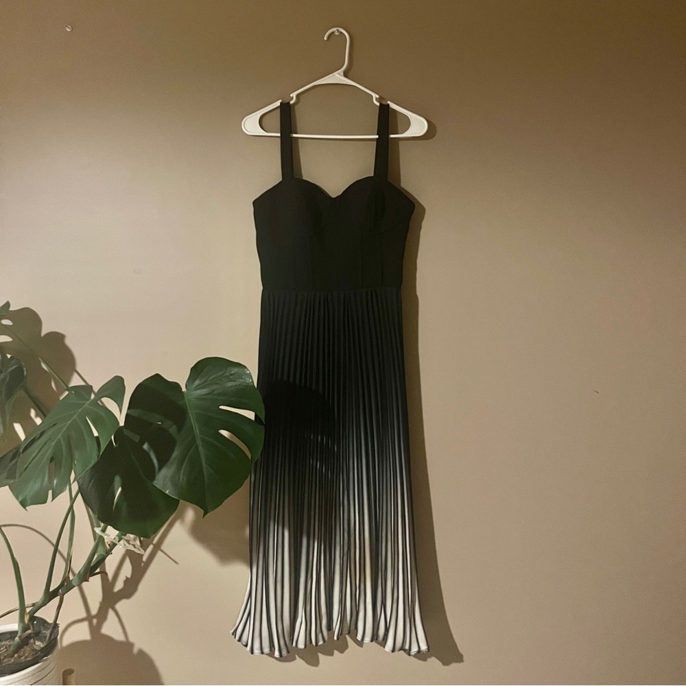 Corset Black and White Ombre Dress